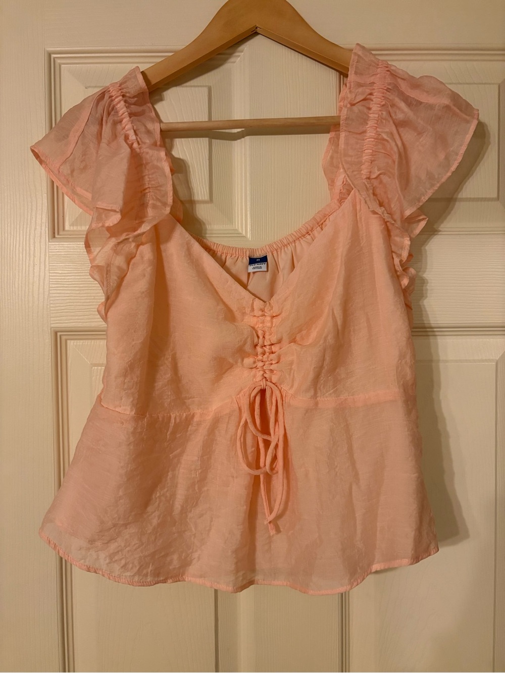 Old Navy Peach Ruffle Tie-Front Blouse